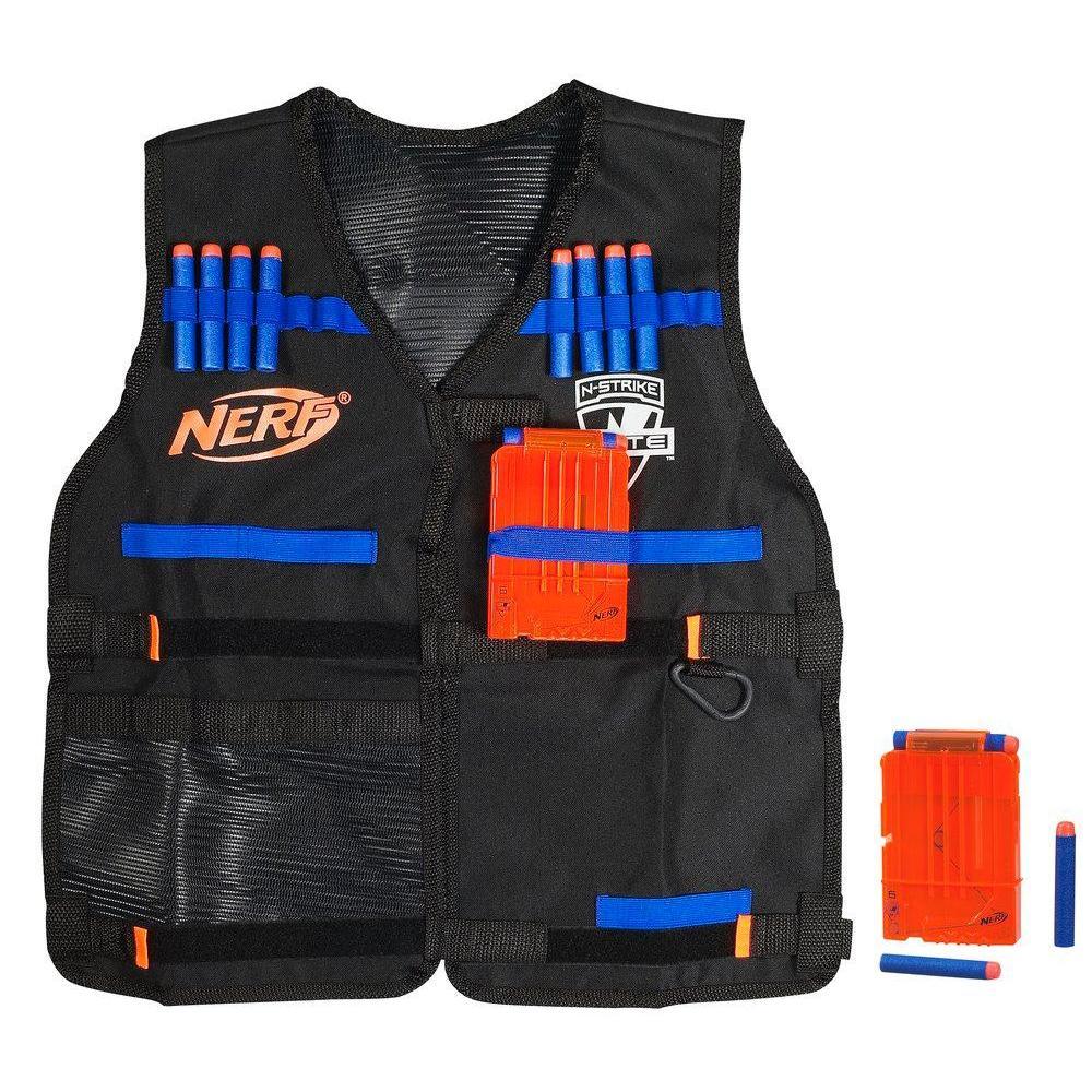 طقم أدوات يتضمن Official Nerf Tactical Vest N-Strike Elite Series بخزنتين سعة كلا منها 6 دارتس و12 دارتس Nerf Elite رسمية، ملائمة للأطفال والمراهقين والبالغين product thumbnail 1