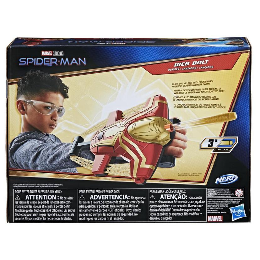 Marvel Spider-Man Web Bolt NERF Blaster Toy for Kids, Movie-Inspired Design, Includes 3 Elite Nerf Darts, Ages 5 and Up product image 1