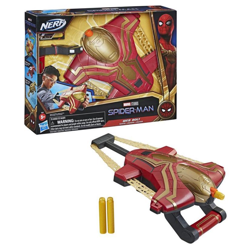 Marvel Spider-Man Web Bolt NERF Blaster Toy for Kids, Movie-Inspired Design, Includes 3 Elite Nerf Darts, Ages 5 and Up product image 1