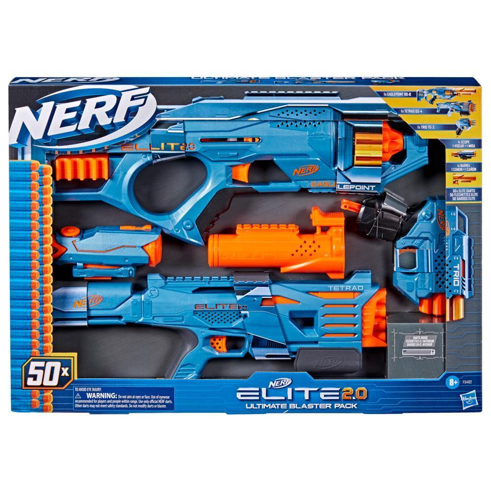 Nerf Elite 2.0 Ultimate Blaster Pack, 3 Nerf Dart Blasters, 50 Nerf Elite Darts, Fun and Easy To Load and Fire product thumbnail 1