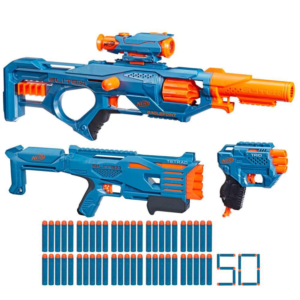 Nerf Elite 2.0 Ultimate Blaster Pack, 3 Nerf Dart Blasters, 50 Nerf Elite Darts, Fun and Easy To Load and Fire product thumbnail 1