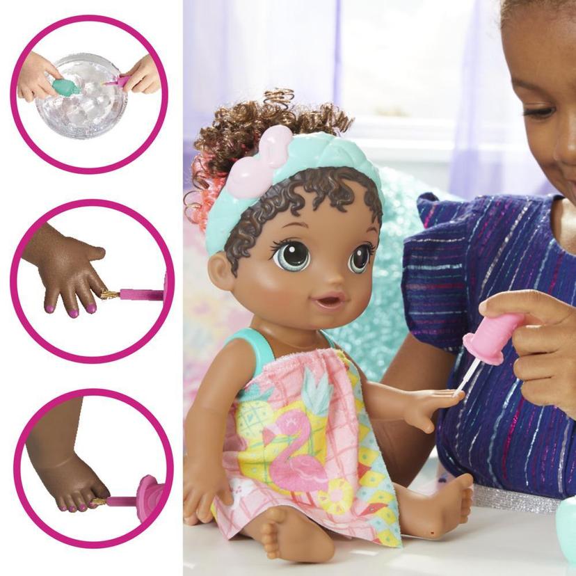 Baby Alive Glam Spa Baby Doll, Flamingo, Color Reveal Nails and