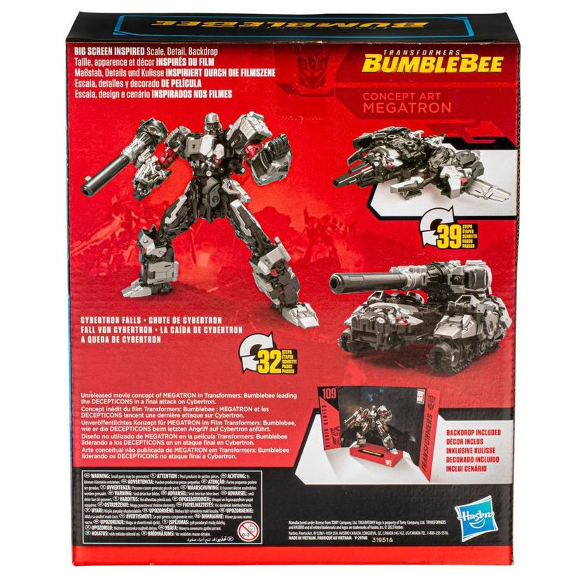 Transformers Studio Series Leader Transformers: Bumblebee 109 Concept Art Megatron 8.5” Action Figure, 8+ product image 1