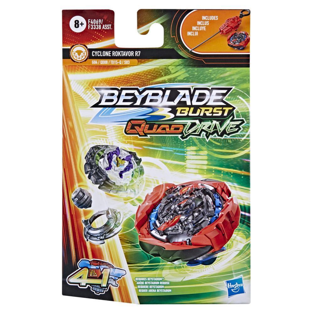 Beyblade Burst QuadDrive Cyclone Roktavor R7 Spinning Top Starter Pack -- Battling Game Top Toy with Launcher product thumbnail 1