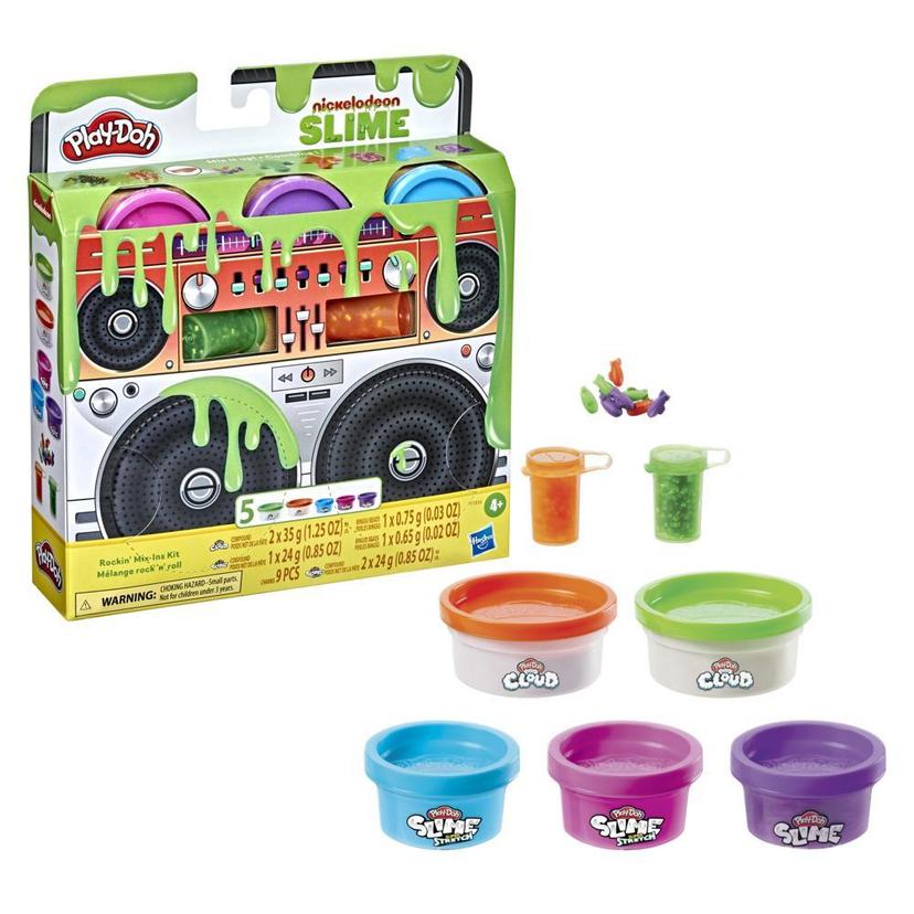 Play-Doh Nickelodeon Slime Rockin' Mix-ins Kit for Kids 4 Years and Up with 5 Colors and 3 Mix-in Bead Varieties, Non-Toxic product image 1