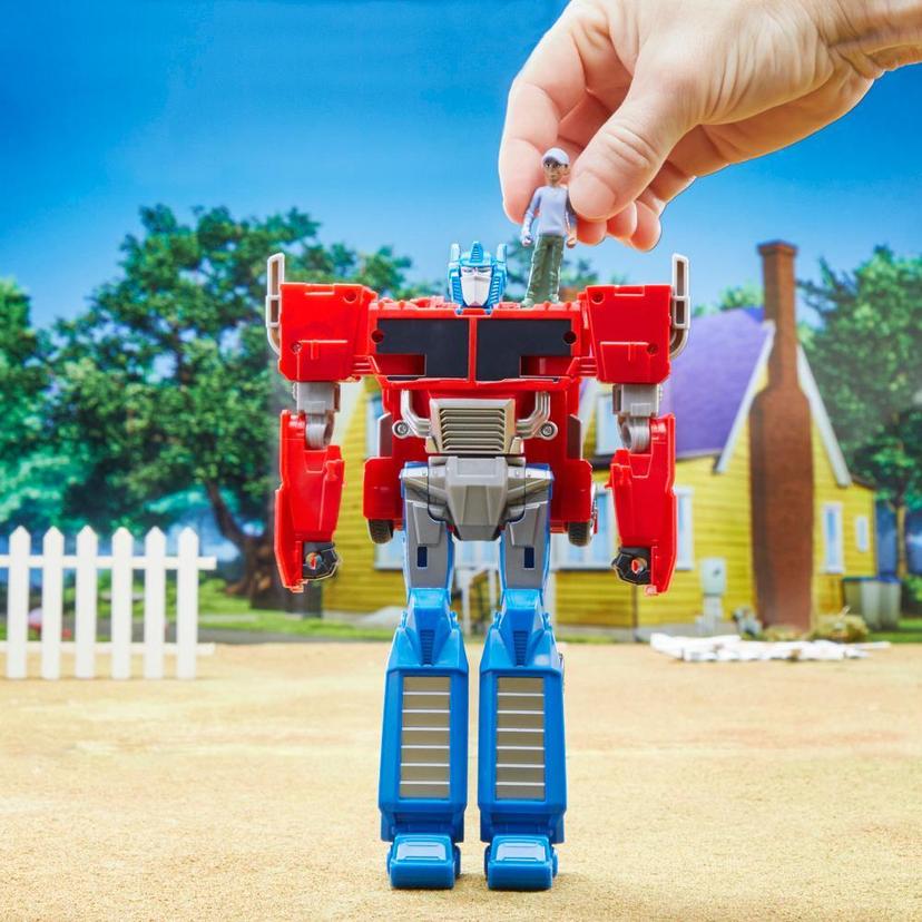Transformers EarthSpark Spin Changer Optimus Prime Action Figure with Robby Malto Figure product image 1
