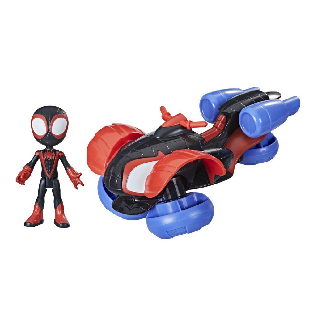 Marvel Spidey and His Amazing Friends Change 'N Go Techno-Racer And 4-Miles Morales: Spider-Man Action Figure, Ages 3 And Up product thumbnail 1