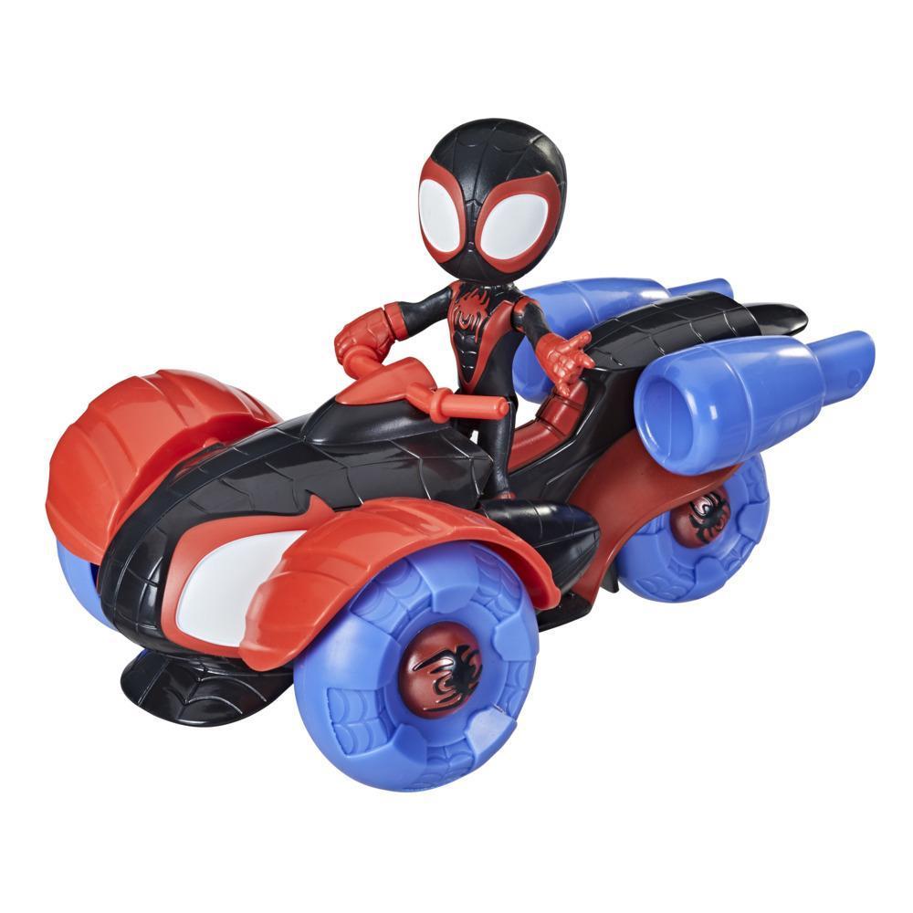Marvel Spidey and His Amazing Friends Change 'N Go Techno-Racer And 4-Miles Morales: Spider-Man Action Figure, Ages 3 And Up product thumbnail 1