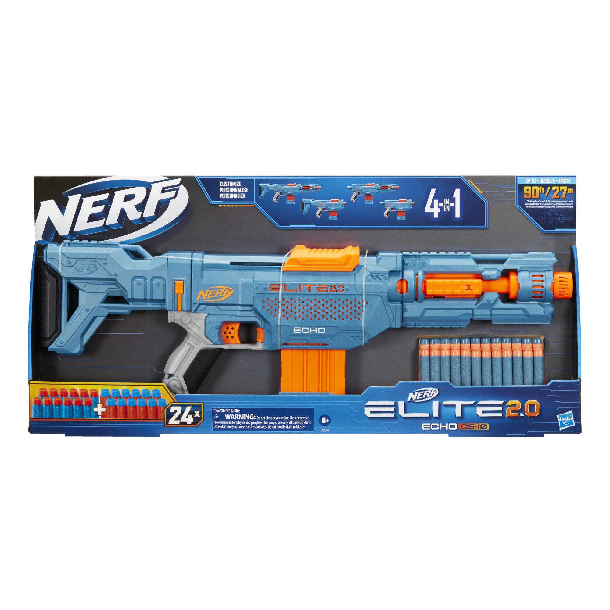 Nerf Elite 2.0 Echo CS-10 Blaster, 24 Nerf Darts, 10-Dart Clip, Removable Stock and Barrel Extension, 4 Tactical Rails product thumbnail 1