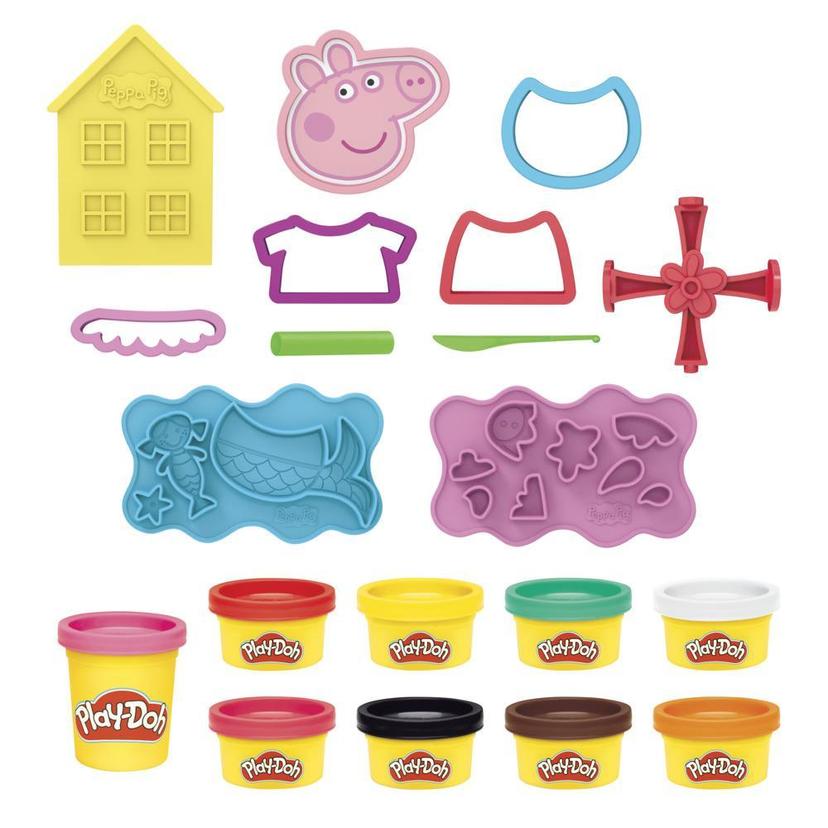 Play-Doh Peppa Pig Stylin Set with 9 Non-Toxic Modeling Compound Cans, 11 Accessories, Peppa Pig Toy for Kids 3 and Up product image 1