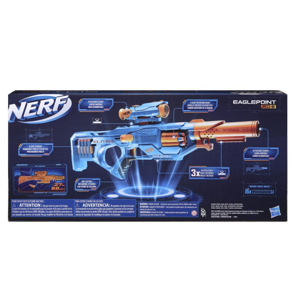 Nerf Elite 2.0 Eaglepoint RD-8 Blaster -- 8-Dart Drum, Detachable Scope and Barrel, 16 Nerf Darts, Bolt Action product thumbnail 1