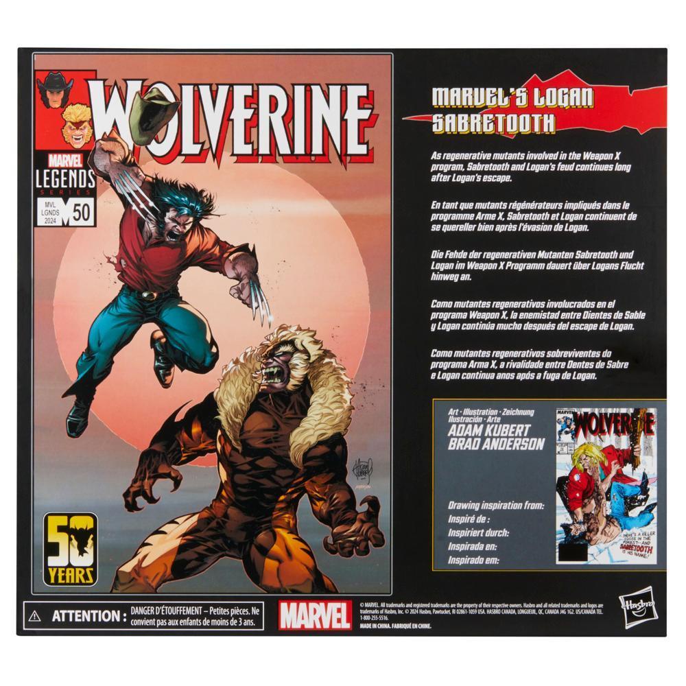 Marvel Legends Series Marvel's Logan vs Sabretooth, 6" Comics Collectible Action Figures product thumbnail 1