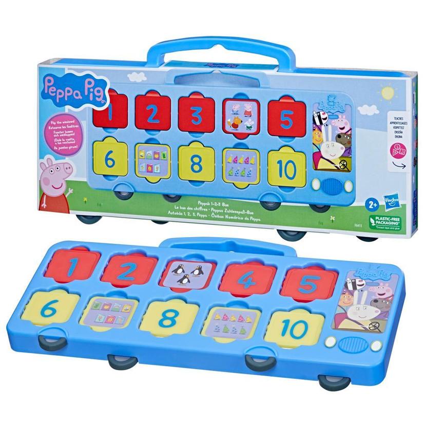 Peppa Pig Toys Peppa's 1-2-3 Bus, 1 to 10 Counting Toys, Interactive Preschool Toys product image 1