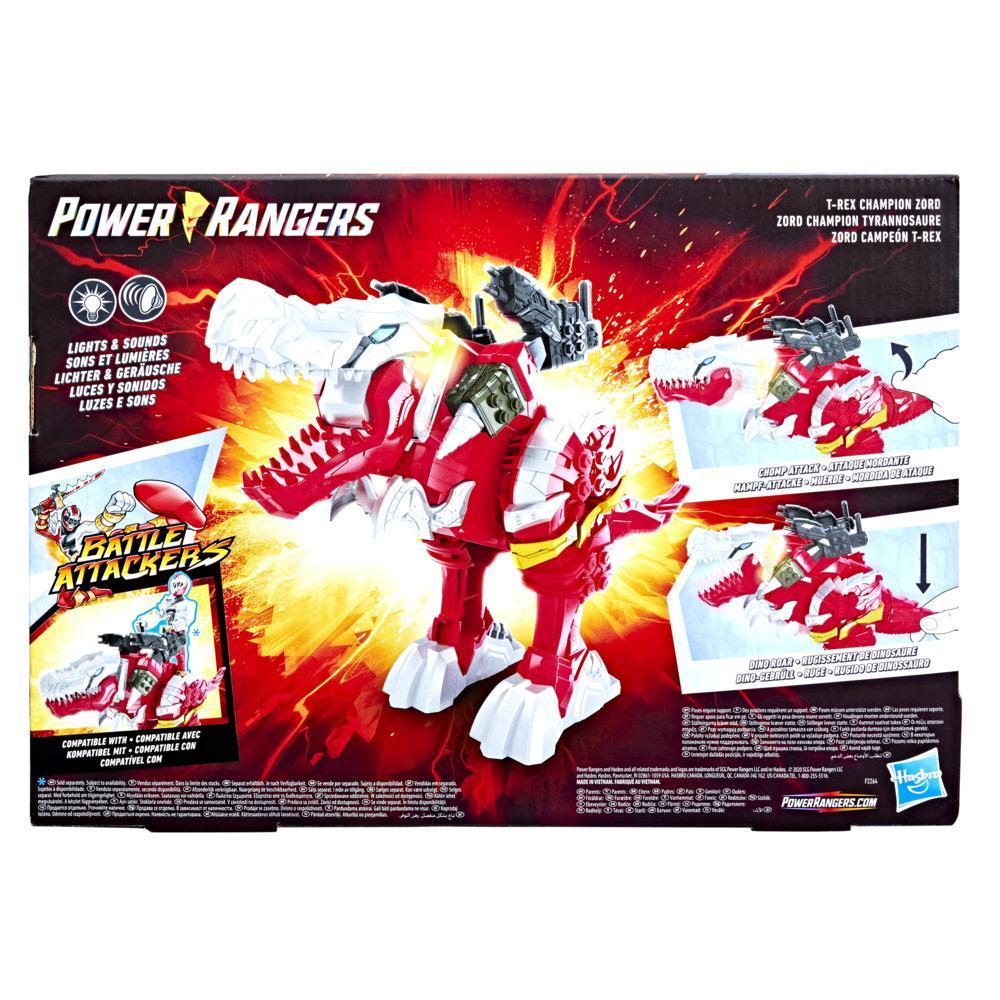 Power Rangers Battle Attackers Dino Fury T-Rex Champion Zord Electronic Action Figure Toy for Kids Ages 4 and Up product thumbnail 1