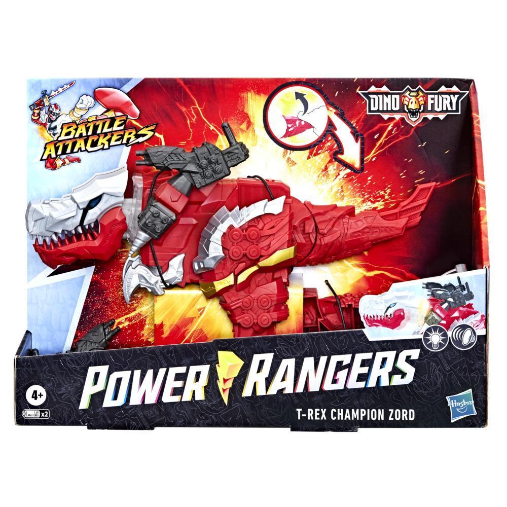 Power Rangers Battle Attackers Dino Fury T-Rex Champion Zord Electronic Action Figure Toy for Kids Ages 4 and Up product thumbnail 1