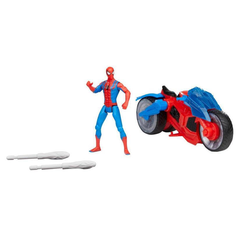 Marvel Spider-Man Web Blast Cycle Kids Playset with Poseable Spider-Man Action Figure (4") product image 1