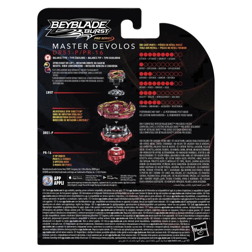 Beyblade Burst Pro Series Master Devolos Spinning Top Starter Pack -- Battling Game Top with Launcher Toy product image 1