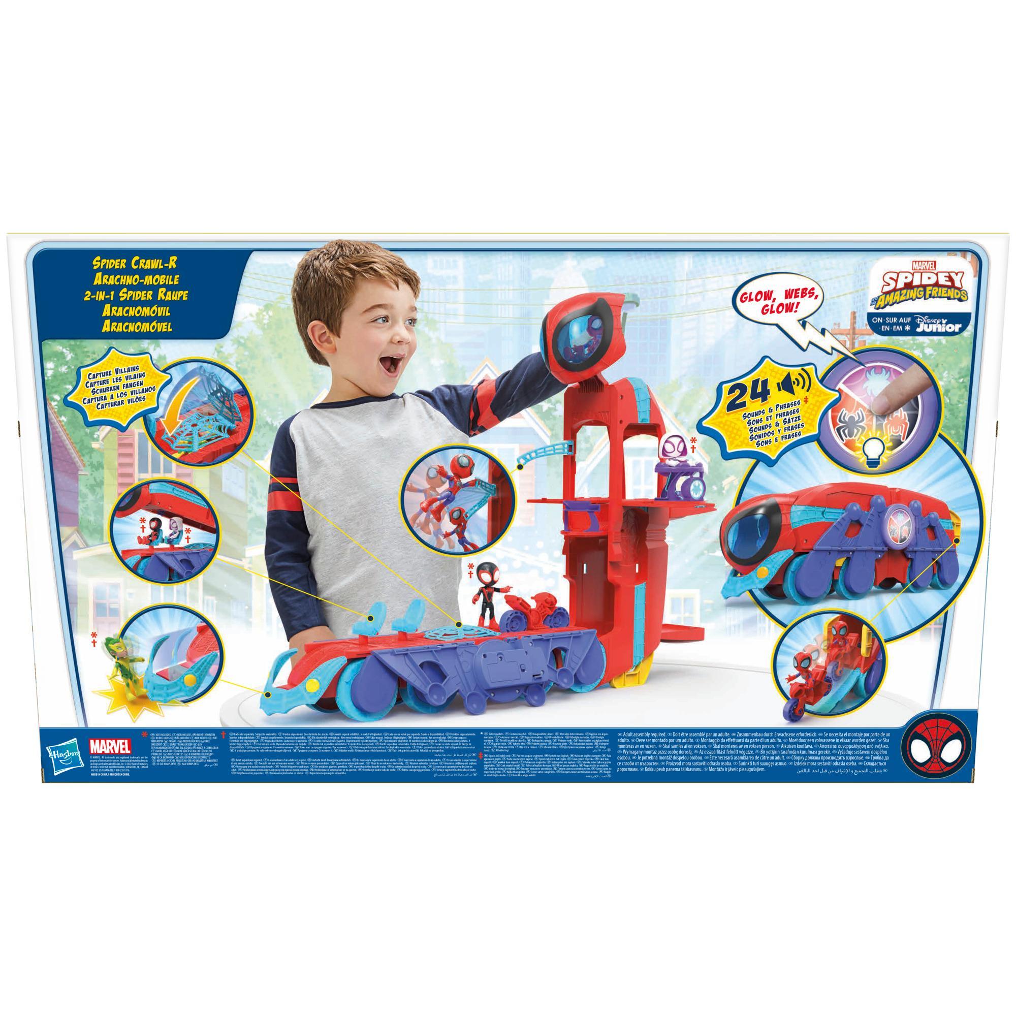 Marvel Spidey and His Amazing Friends Spider Crawl-R 2-in-1 Deluxe Headquarters Playset, Preschool Toy for Age 3 and Up product thumbnail 1