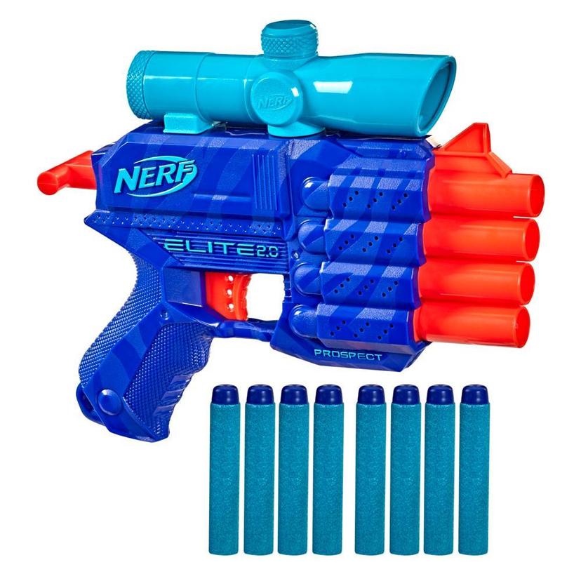 Nerf Elite 2.0 Prospect QS-4 Blaster, Wild Edition Color Design, 8 Nerf Elite Darts, 4-Dart Blasting, Targeting Scope product image 1