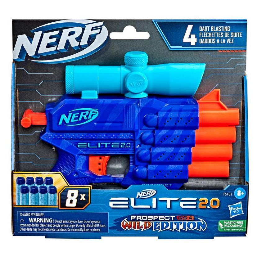 Nerf Elite 2.0 Prospect QS-4 Blaster, Wild Edition Color Design, 8 Nerf Elite Darts, 4-Dart Blasting, Targeting Scope product image 1