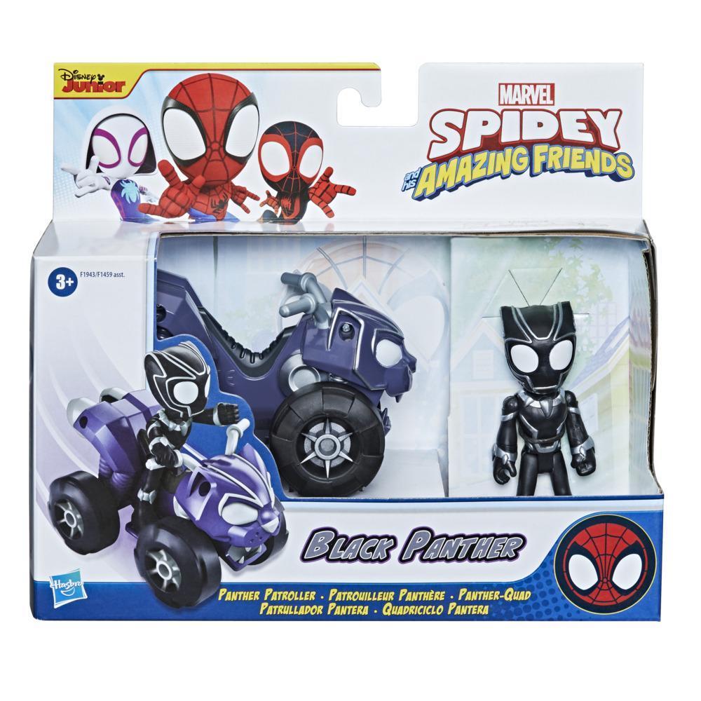 Marvel Spidey and His Amazing Friends Black Panther Action Figure And Panther Patroller Vehicle, For Kids Ages 3 And Up product thumbnail 1