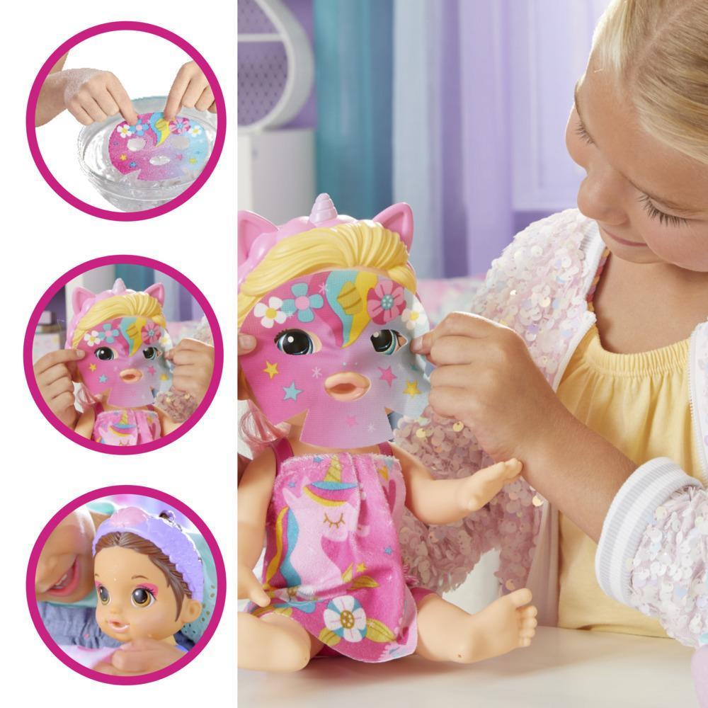 Baby Alive Glam Spa Baby Doll, Unicorn, Color Reveal Nails and Makeup, 12.8-Inch Waterplay Toy, Kids 3 and Up, Blonde Hair product thumbnail 1