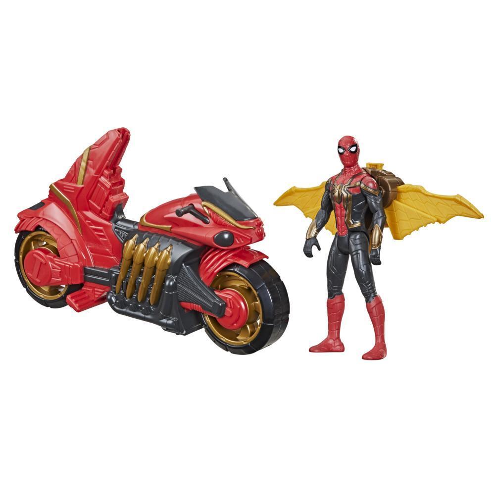 Marvel Spider-Man 6-Inch Jet Web Cycle Vehicle and Action Figure Toy With Wings, Spider-Man Movie-Inspired, For Age 4 and Up product thumbnail 1