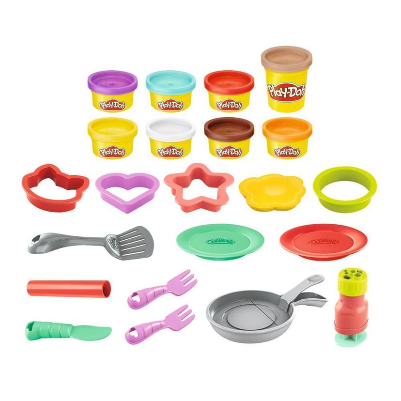 Play-Doh Kitchen Creations Flip 'n Pancakes Playset for Kids 3 Years and Up with 8 Colors, 14 Pieces product image 1