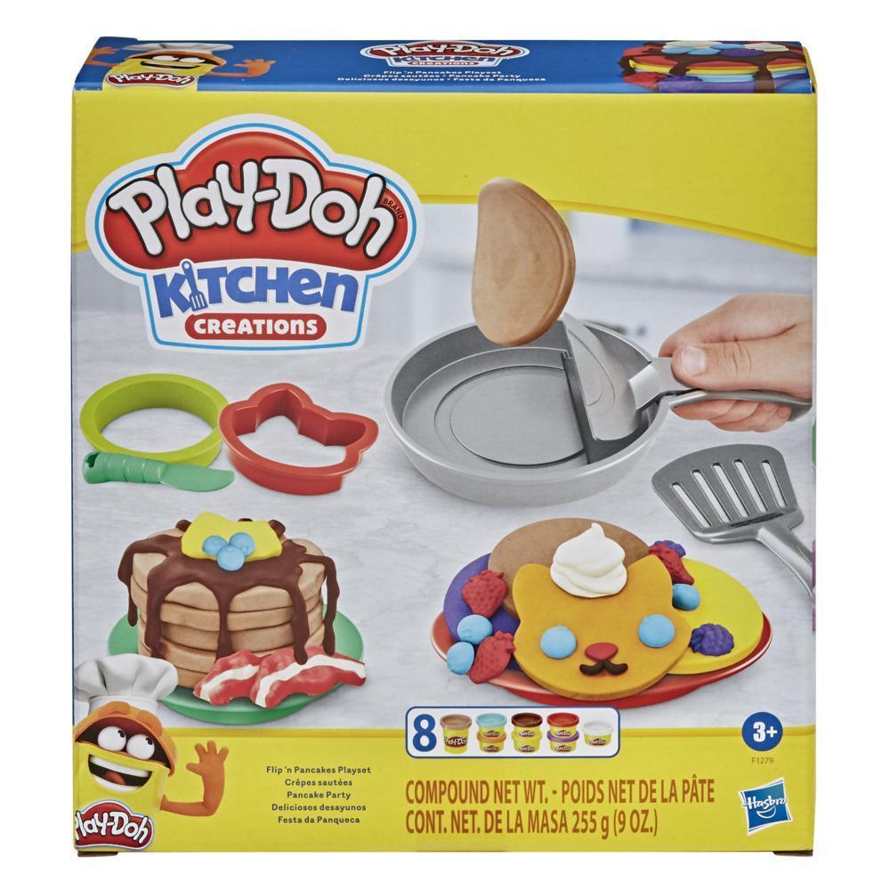 Play-Doh Kitchen Creations Flip 'n Pancakes Playset for Kids 3 Years and Up with 8 Colors, 14 Pieces product thumbnail 1