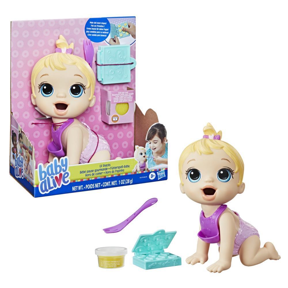 Baby Alive Lil Snacks Doll, Eats and "Poops," 8-inch Baby Doll with Snack Mold, Toy for Kids Ages 3 and Up, Blonde Hair product thumbnail 1