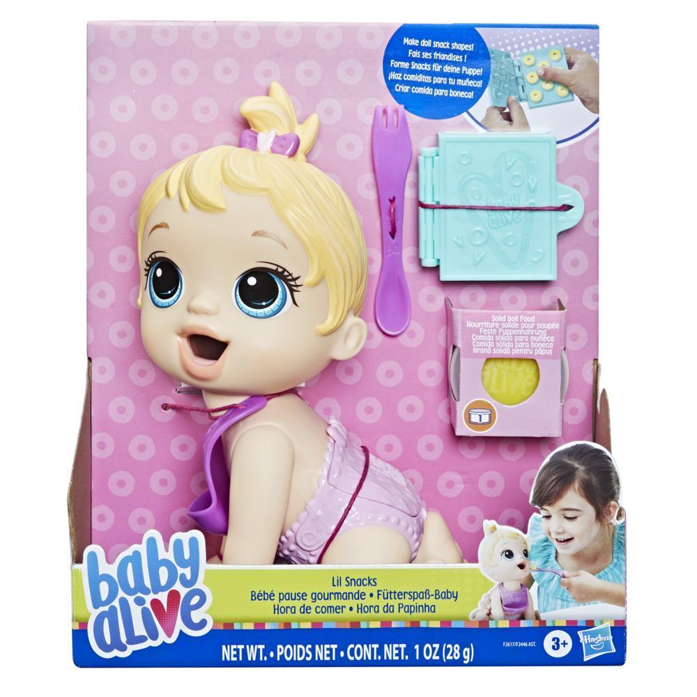 Baby Alive Lil Snacks Doll, Eats and "Poops," 8-inch Baby Doll with Snack Mold, Toy for Kids Ages 3 and Up, Blonde Hair product thumbnail 1