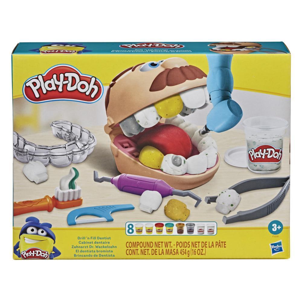 Play-Doh Drill 'n Fill Dentist Toy for Kids 3 Years and Up with 8 Modeling Compound Cans, Non-Toxic, Assorted Colors product thumbnail 1