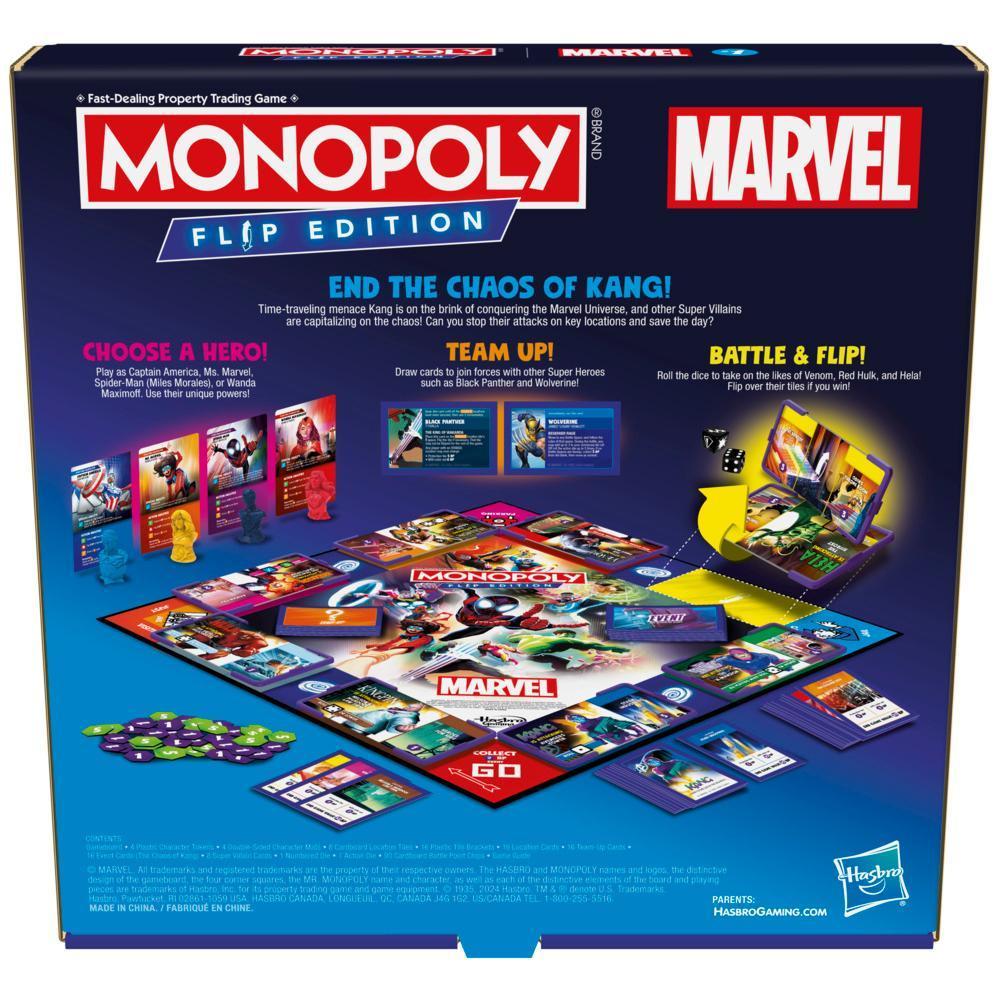 Monopoly Flip Edition: Marvel Board Game for 2 to 4 Players, Ages 8+ product thumbnail 1