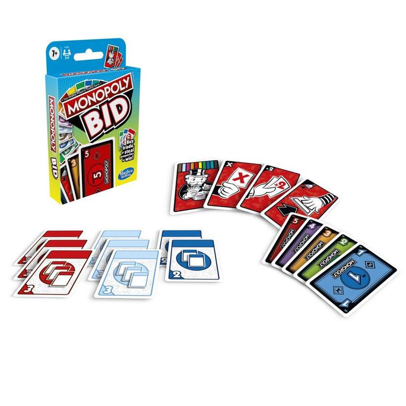 Monopoly Bid Game, Quick-Playing Card Game For Families and Kids Ages 7 and Up product image 1