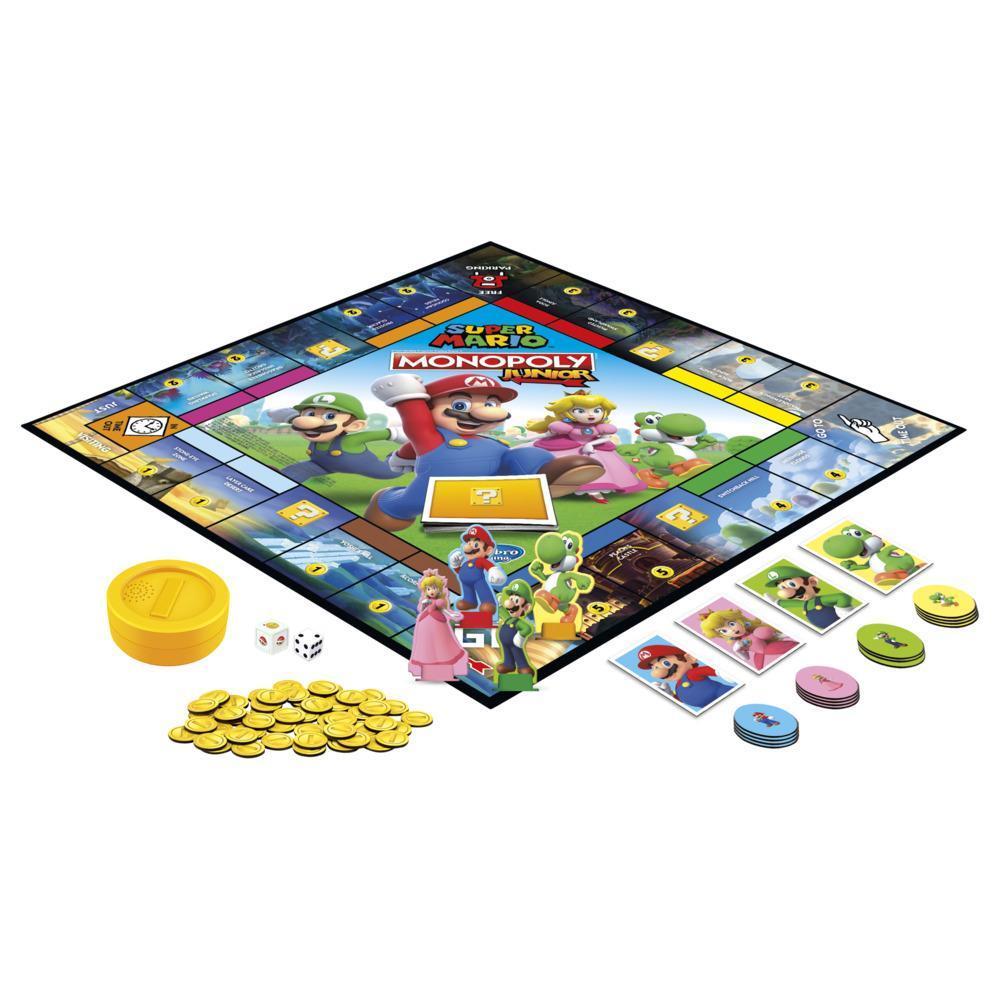 Monopoly Junior Super Mario Edition Board Game, Ages 5+, Explore the Mushroom Kingdom as Mario, Peach, Yoshi, or Luigi product thumbnail 1