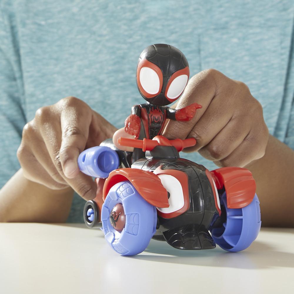 Marvel Spidey and His Amazing Friends Miles Morales Action Figure And Techno-Racer Vehicle, For Kids Ages 3 And Up product thumbnail 1