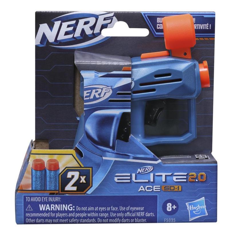 Nerf Elite 2.0 Ace SD-1 Blaster and 2 Official Nerf Elite Darts, Onboard 1-Dart Storage, Stealth-Sized, Easy to Use product image 1