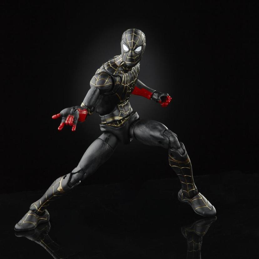 Marvel Legends Series Black & Gold Suit Spider-Man 6-inch Collectible Action Figure Toy, 2 Accessories and 1 Build-A-Figure Part(s) product image 1