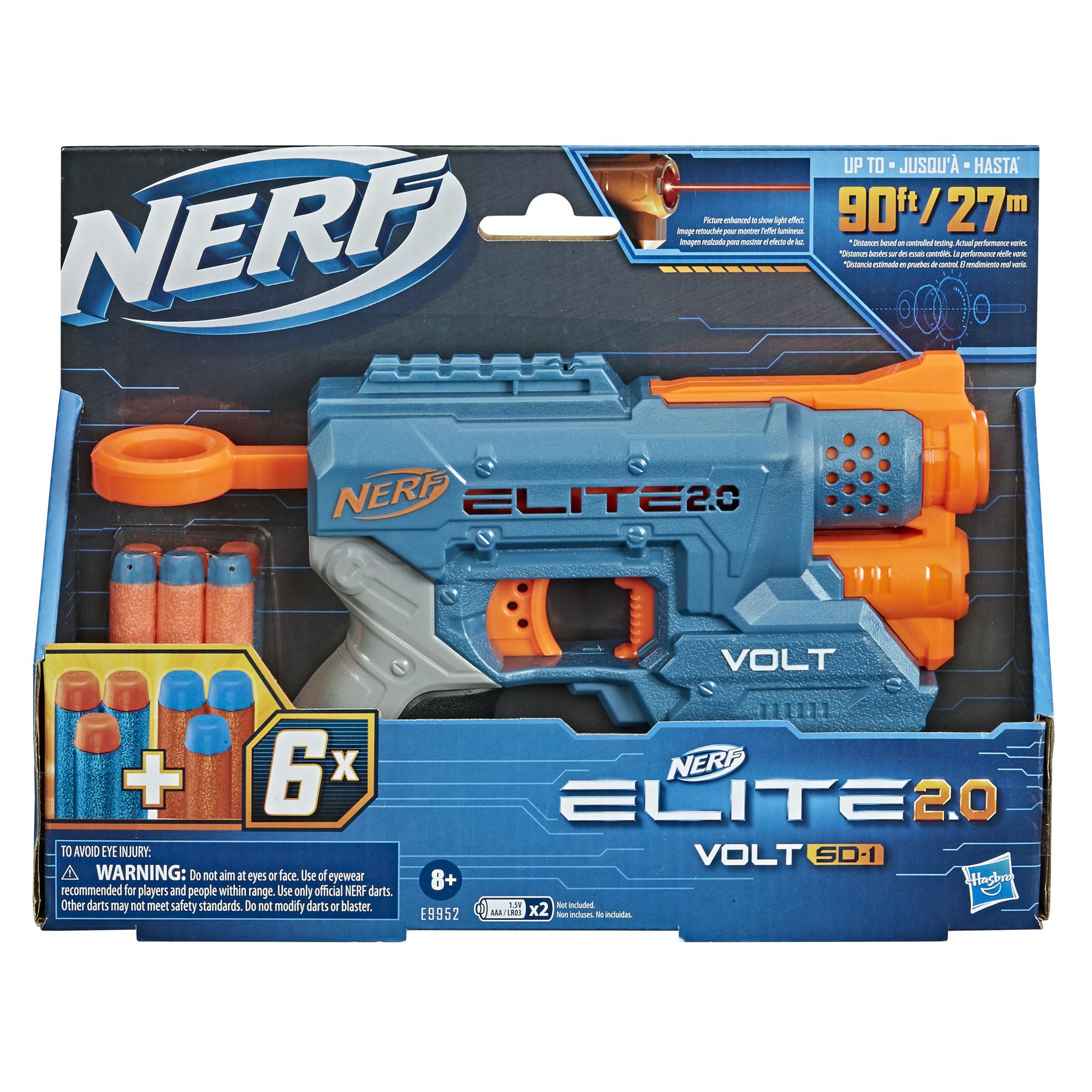 Nerf Elite 2.0 Volt SD-1 Blaster -- 6 Official Nerf Darts, Light Beam Targeting, 2-Dart Storage, 2 Tactical Rails product thumbnail 1