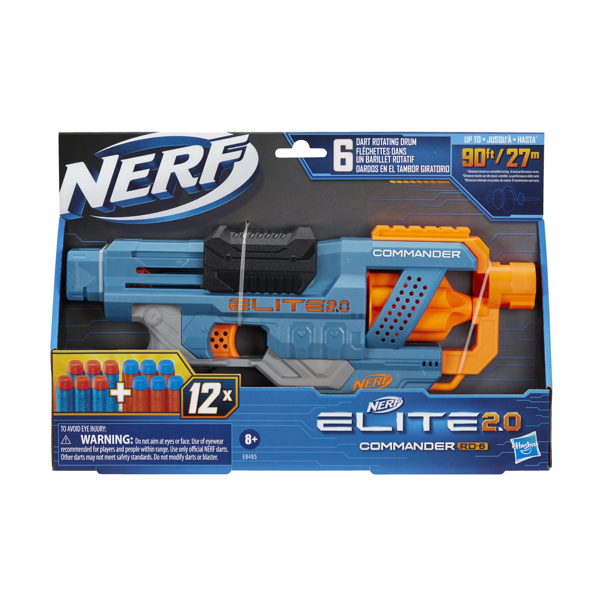 Nerf Elite 2.0 Commander RD-6 Blaster, 12 Official Nerf Darts, 6-Dart Rotating Drum, Built-In Customizing Capabilities product thumbnail 1