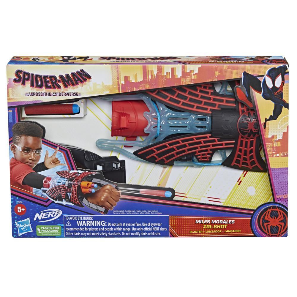 Marvel Spider-Man: Across the Spider-Verse Miles Morales Tri-Shot Blaster, NERF-Powered Toy, 3 Darts, Kids Ages 5 and Up product thumbnail 1