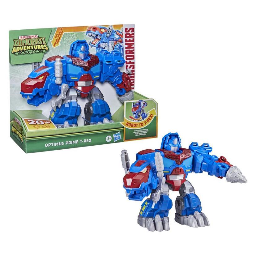 Transformers Dinobot Adventures Optimus Prime T-Rex with Lights and Sounds, 9+-inch Toy, Ages 3 and Up product image 1