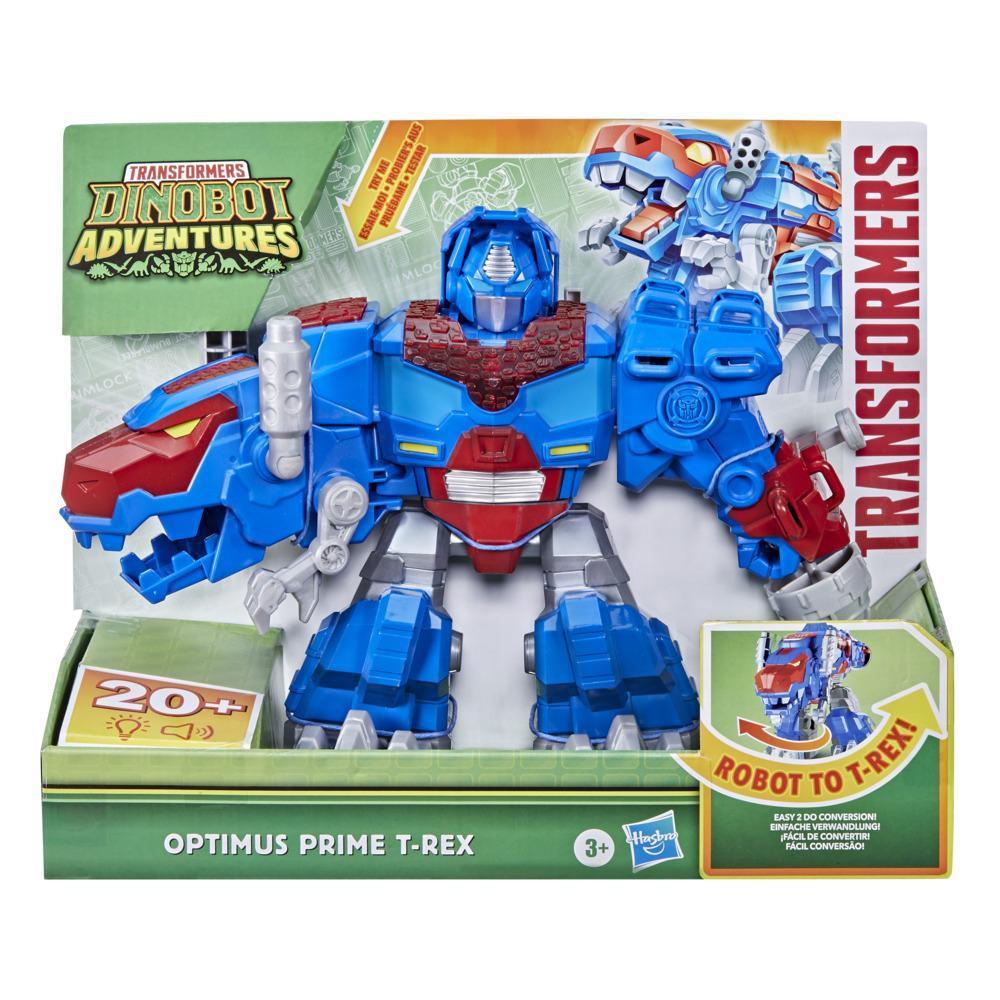 Transformers Dinobot Adventures Optimus Prime T-Rex with Lights and Sounds, 9+-inch Toy, Ages 3 and Up product thumbnail 1