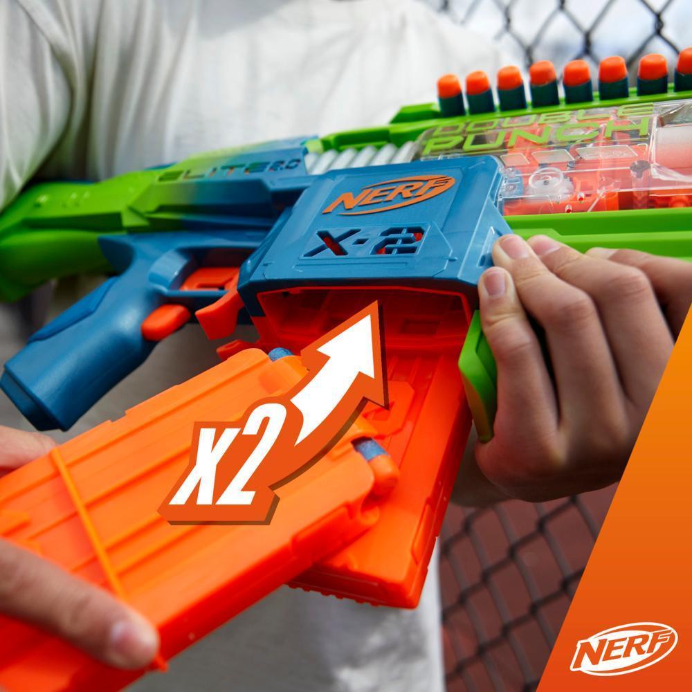 Nerf Elite 2.0 Double Punch Dart Blaster, 50 Nerf Elite Darts, 2x 10-Dart Clips, Motorized Nerf Blaster, Ages 8+ product thumbnail 1