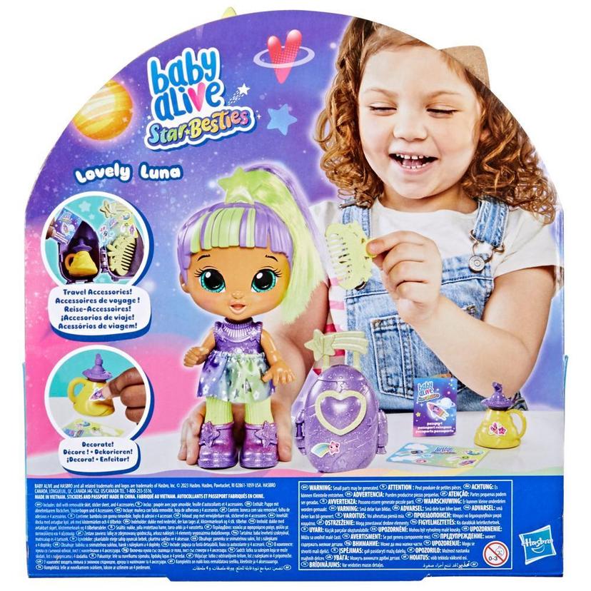 Baby Alive Star Besties Doll, Lovely Luna, 8-inch Space-Themed Baby Alive Doll Toy with Accessories for Kids 3 and Up product image 1