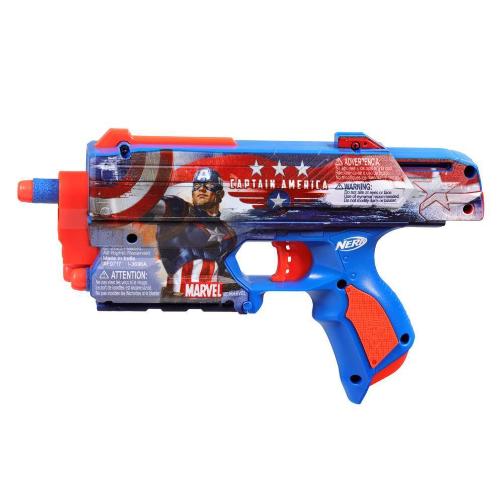 Nerf Marvel Captain America Blaster, 10 Nerf Elite Darts, Holster, Gifts for 8 Year Old Boys & Girls & Up product thumbnail 1