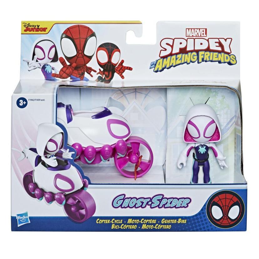 Marvel Spidey and His Amazing Friends Ghost-Spider Action Figure And Copter-Cycle Vehicle, For Kids Ages 3 And Up product image 1