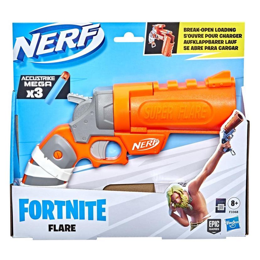 NERF Fortnite Flare Dart Blaster, Break-Open Dart Loading, Includes 3 Mega  Darts That Whistle Through The Air, Pull-Down Priming Handle