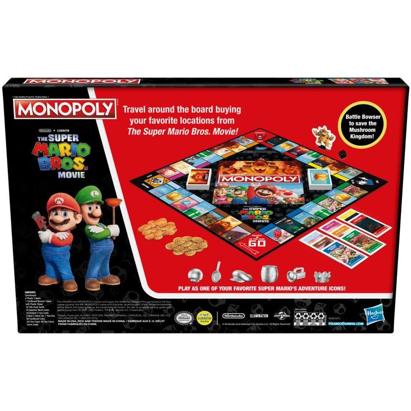 Monopoly The Super Mario Bros. Movie Edition Kids Board Game Includes Bowser Token, Family Games, Ages 8+ product image 1