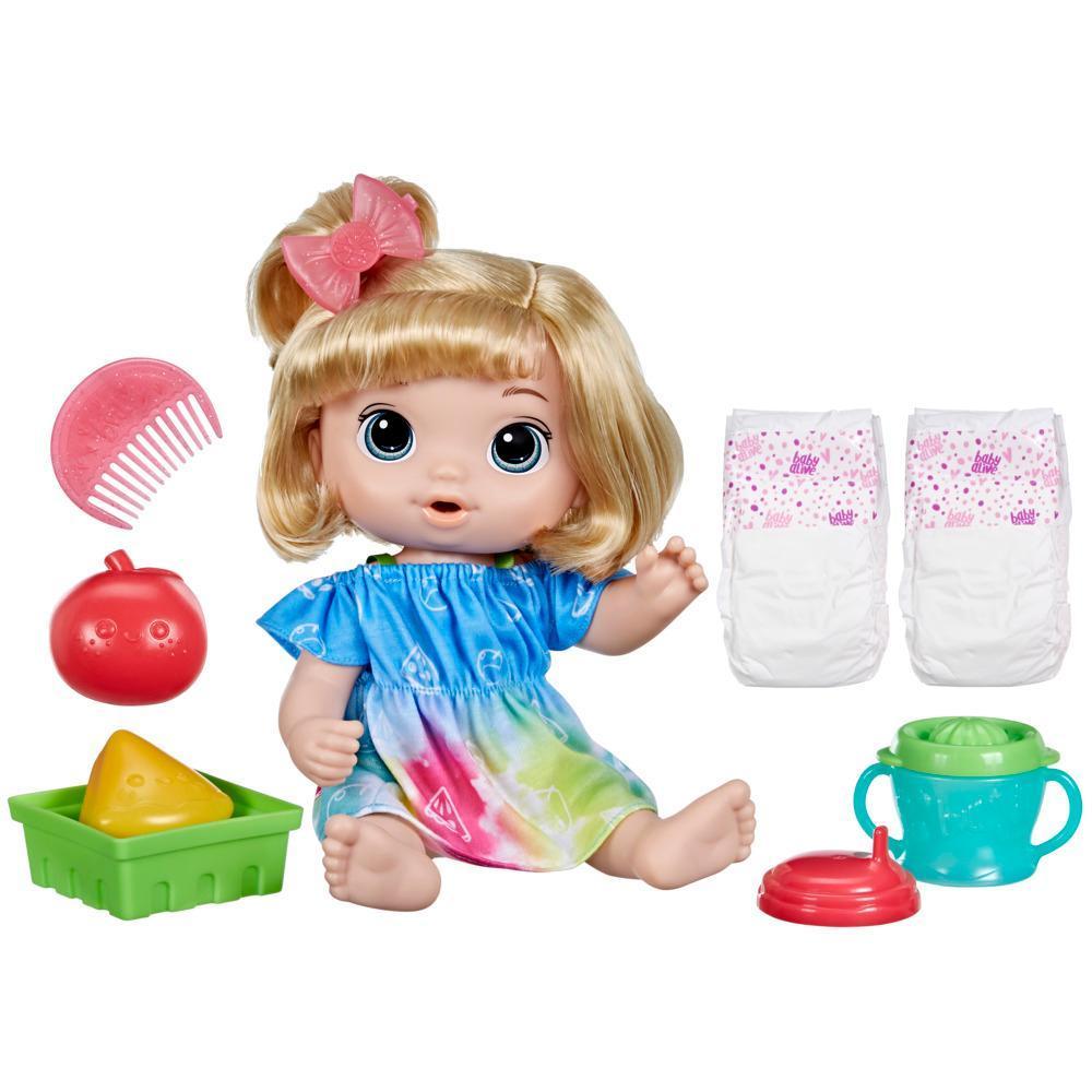 Baby Alive Fruity Sips Doll, Apple, Pretend Juicer Baby Doll Set, Kids 3 and Up, Blonde Hair product thumbnail 1